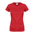 thumbnail image 1 of T-Shirt de Protection Solaire à Manches Courtes pour Femmes, Ajusté, Yoga, Course, Gym, Entraînement, Basique en Coton, Col Rond, Longueur Tunique, Rouge TTG, 1 of 3