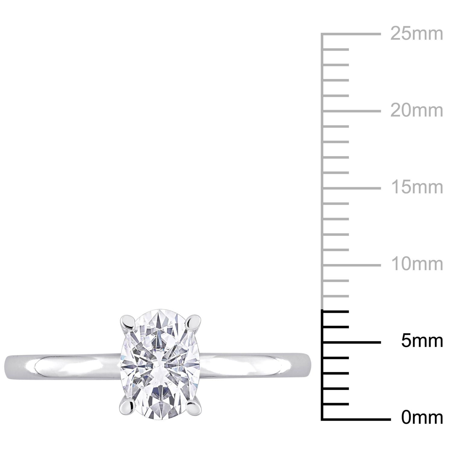 Bague de fiançailles solitaire de Miabella avec 1 CT PBT de moissanite de coupe ovale en argent sterling