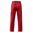 thumbnail image 4 of 2025 Men's Cargo Pants Mens Casual Waist Color Plus Size Cargo Pants Sports Hat Multi Woven Kitchen Work Pants for Men Pocket Foot Rope Solid Work Pants Slim Straight Pants Street Cargo, 4 of 5
