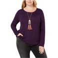 thumbnail image 1 of INC T-Shirt de Base Côtelé pour Femmes, Violet, Grande Taille, 3X, 1 of 5