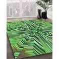 thumbnail image 3 of Ahgly Company Tapis d'Aire Rectangulaire Transitionnel Vert pour Intérieur, Lavable à la Machine, 2 Pieds x 4 Pieds, 3 of 7