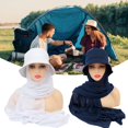 thumbnail image 4 of Sun Hat Multifunctional Durable Breathable All Match Soft Daily Wear 2 in 1 Chiffon Bucket Hat Scarf Set for Outdoor, 4 of 10