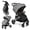 Grey, variant on Costway High Landscape Baby Stroller Pushchair with Expandable & Footmuff Canopy 20 lbs 0-3 Years