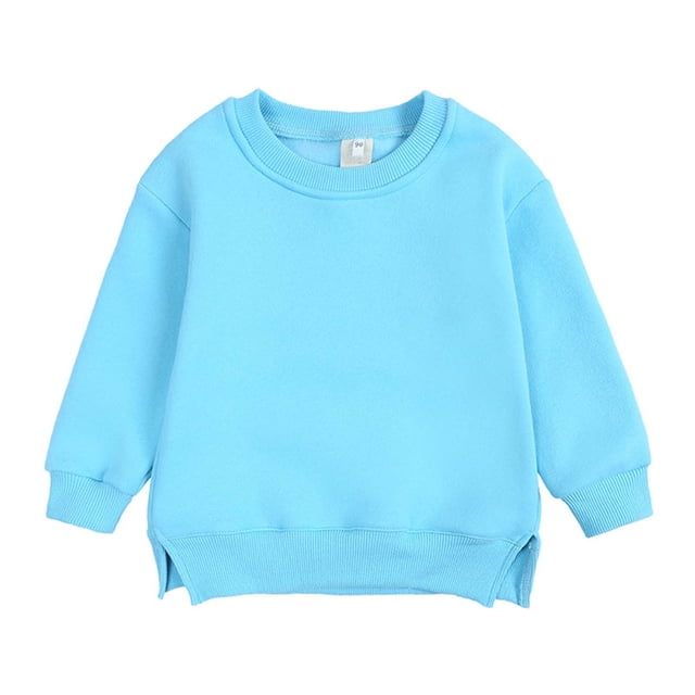 Coats for Girls Boys Sweater Coat Round Neck Small Medium Pullover Solid Fleece
