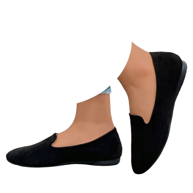 Dakaela Ballerines pour Femmes Confortables en Suède à Bout Pointu à Enfiler Chaussures de Ballet Décontractées pour Femmes
