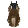 thumbnail image 1 of Robes Style Gothique pour Femmes Grande Taille Robe Midi Élégante avec Manches Évasées en Chiffon Tenue de Soirée Ourlet Irrégulier, 1 of 5