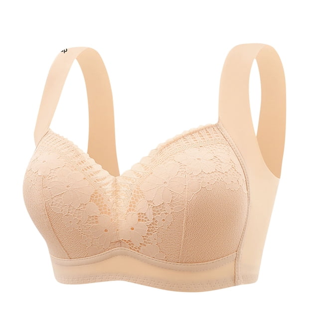 Timegard Bras for Women Wireless Flower Lace Full Coverage Comfortable Everyday Bras with High Support