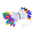 thumbnail image 1 of Novelty Lights 70 Light C6 LED Christmas Mini Light Set, Commercial Grade Outdoor String Lights, Rainbow Colors (R/B/G/Y/PU), White Wire, 24 Feet, 1 of 7