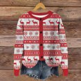 thumbnail image 2 of Wiyuqeen Christmas Button Down Cardigan Women Ugly Xmas Print Jacket Crewneck Long Sleeve Ribbed Knit Cardigans Fall Sweaters, 2 of 5