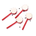 thumbnail image 2 of 2pcs 7cm Sheepskin Drumhead Rattle-drums Wooden Red Handle Shaking Drum Early Educational Traditional Toy Musical Instruments for Kids, 2 of 9