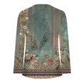 thumbnail image 4 of IROINNID Deals Chemises Grande Taille pour Femmes Col Rond Manches Longues Confortables Été Aguichant Pli Imprimé Col Rond Régulier Bouton Haut, Vert Olive, 4 of 4