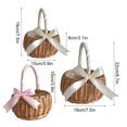 thumbnail image 2 of Qualitchoice Wicker Rattan Flower Basket Bow Wicker Rattan Knot Handwoven with Hoop Handle Hamper Eggs Candy Garden Storage for Wedding Party Pink S, 2 of 9