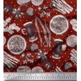 thumbnail image 1 of Soimoi polyester Crepe Fabric Dot,Spices & Cups Print Fabric by the Yard 42 Inch Wide, 1 of 3