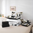 thumbnail image 5 of YST Ensemble de Douillette Moderne Simple 7 Pcs, Lit dans un Sac Noir et Blanc à Rayures, Ensembles de Literie à Imprimé Léopard, Ensembles de Lit Minimalistes Réversibles avec Drap Plat et Drap-Housse, Couvre-Oreillers Déco de Chambre, 5 of 5
