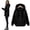 Black, variant on Oversized Hooded Sweatshirt Long Sleeve Pullover Thin Tunic Hoodie Tunic Hoodie Sweatshirts for Women Sweatshirts with Hoodies Women Sweater Dresses for Sweatshirt Casual White M