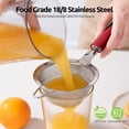 thumbnail image 3 of Passoire à Mailles en Acier Inoxydable 18/8: U-Taste Passoire Fine de Cuisine de 3,9 Po avec Poignée en Silicone Robuste Rivetée et Maille 30 pour Filtrer la Farine, les Pâtes, les Fruits, le Quinoa (Rouge), 3 of 11