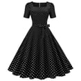 thumbnail image 2 of Pompotops Robe de Soirée Bal pour Femme à Manches Courtes Style Années 1950 Ménagère, 2 of 9