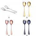 thumbnail image 3 of PENGXIANG 2 pcs Gold Salad Spoon Fork Stainless Steel Cutlery Set Serving Tableware Kitchen Accessories Western, 3 of 5