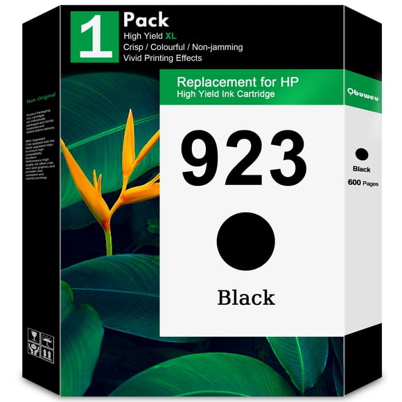 923 Cartouche d'Encre (Lot de 1, Noir) - Encre 923 923e Compatible pour HP 923 Encre à Utiliser avec OfficeJet 8122e OfficeJet Pro 8135e 8138e 8139e Imprimante