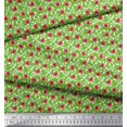 thumbnail image 3 of Soimoi Modal Satin Fabric Leaves & Poppy Floral Printed Fabric 1 Yard 42 Inch Wide, 3 of 6