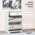 thumbnail image 4 of HOMCOM Armoire à Chaussures Moderne avec 3 Tiroirs pour 16 Paires de Chaussures Blanc, 4 of 10