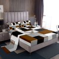 thumbnail image 1 of Erosebridal Geometry Lines Bed Sheets King,Patchwork Rectangle Bedding King Size,Stripe Bedroom Decor,Lightweight,4-Piece, 1 of 7