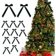 thumbnail image 4 of Meitianfacai 12pc Velvet Christmas Tree Bow Decoration Wreath Bow Decoration, Green, 4 of 5