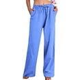 thumbnail image 1 of FNFYFH Clearance Womens Wide Leg Pants with Pockets Drawstring Cotton Linen Pant Solid Palazzo Trousers,Yellow, 1 of 9