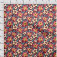 thumbnail image 4 of oneOone Silk Tabby Magenta Fabric Florals Sewing Craft Projects Fabric Prints By Yard 42 Inch Wide, 4 of 4