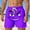 Purple, variant on Summer Casual Shorts For Everyday Wear With Print Lightweight Comfort Elastic Waist Outdoor Sports Apparel Men