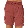 thumbnail image 1 of Innerwin Shorts Summer Casual Ladies Cargo Work Short Stretch Linen Brick Red S, 1 of 7