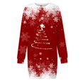 thumbnail image 5 of Kcodviy Robe D'Été Décontractée pour Femme avec Imprimé de Noël, Col Rond, Longue et Confortable, Manches Amples, Sans Capuche, Robe T-Shirt Décontractée pour Femme, Longueur Genou, Robe D, 5 of 5