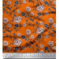 thumbnail image 1 of Soimoi Coton Popeline Tissu Feuilles & Rose Imprimé Floral 1 Yard 42 Inch Wide, 1 of 3