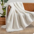 thumbnail image 1 of Bare Home Faux Fur Blanket - 60" x 80" - Ultra Soft Fleece - Oversized, White, 1 of 5