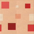 thumbnail image 1 of Ahgly Tapis d'Intérieur Lavable en Machine Carré Transitionnel Orange Vif, 6 Pieds Carré, 1 of 7