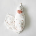 thumbnail image 4 of Lulujo Baby Hello World Newborn Bamboo Hat and Swaddle Blanket Set, 4 of 4
