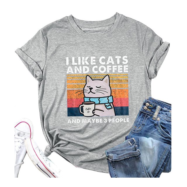 LUOGENLI T-shirts pour Femme pour Femmes Mode Décontractée Imprimé Col Rond Manches Courtes T-Shirt Haut T-shirts pour Femmes T-shirts Graphiques TTG Grande Taille Saint-Valentin Gris TTTTG