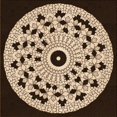 thumbnail image 1 of Ahgly Tapis d'Intérieur Lavable en Machine Carré Transitionnel Noir Brun, 6 Pieds Carré, 1 of 7