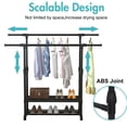 thumbnail image 2 of SUSUZI Double Rails Portable Clothing Garment Rack, Adjustable Double Rails Clothes Rack with 4 Wheels Rolling Clothes Organizer, Black, 2 of 8