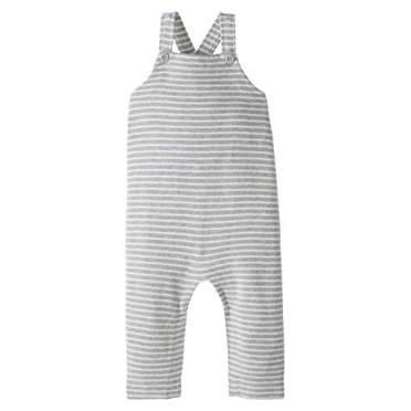 Moon & Back by Hanna Andersson Kid's Knit Overalls Pants, Grey Stripe, 3T