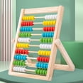 thumbnail image 2 of Milaget Montessori Math Toys 10 Rows Abacus with 100 Colorful Beads Abacus Thinking Game 20x15.5cm, 2 of 9