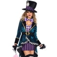 thumbnail image 1 of Leg Avenue womens - 5 Piece Delightful Hatter Sexy Tank Dress and Velvet Dress With Matching Hat for Women Adult Sized Costumes, Multi, Large US, 1 of 4