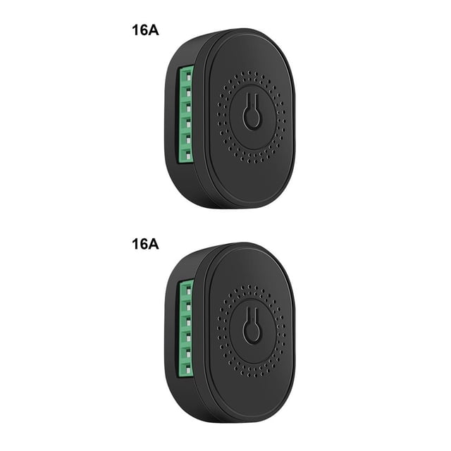 Ruiboury Tuya WiFi Smart Switch Light 16A 2 Way Module DIY On Off Can Timing Control Wireless Breaker For Black 16A 2Set