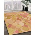 thumbnail image 3 of Ahgly Company Tapis de Zone Carré Lavable en Machine Jaune Orange, 3 Pieds Carré, 3 of 7
