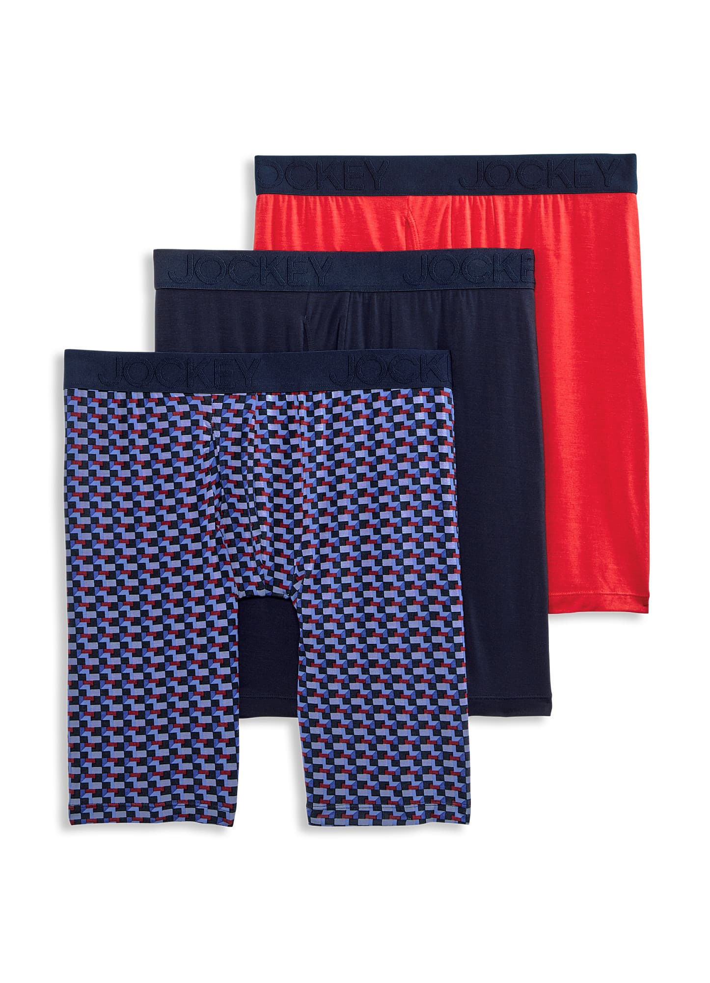 Jockey  Active Ultra Soft Modal 9" Long Leg Boxer Brief - 3 Pack