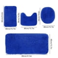 thumbnail image 3 of Solid Color Bath Mats 4 Set Bathroom Rugs For 4 Pcs Toilet Mats Universal Soft Comfortable Water Absorption Non-Slip Thick Machine Washable Easier To Dry Dark, 3 of 8