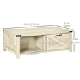 thumbnail image 3 of HOMCOM Table Basse Style Ferme avec Tiroir et Tablette de Rangement pour Salon, 3 of 10