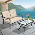 thumbnail image 3 of Patiojoy Ensemble de 2 Pcs pour Patio Causeuse et Table Basse Canapé d'Extérieur Rembourré pour Jardin Cour Arrière, 3 of 6