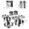 thumbnail image 1 of ORDDIART Ensemble d'Ustensiles de Cuisine de Camping Argenté Poignée Pliable Kit de Cuisson pour la Randonnée 1 Ensemble, 1 of 7