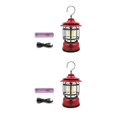 thumbnail image 4 of yingyy 1/2/3/5 Lanterne de Camping de Style Vintage Tente Réglable Lampe de Suspension Lampe d'Éclairage Rechargeable Équipement de Plein Air Rouge 2PCS, 4 of 6